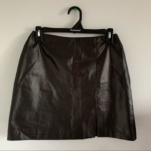 shiny le chateau mini skirt with slit
